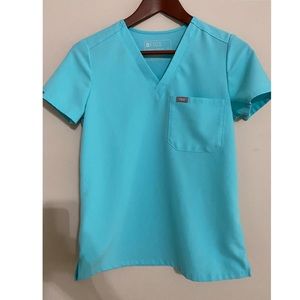 Used Figs Neon Blue Catarina Top Size XXS